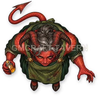 Horned Devils - Artificer - potion maker top-down token preview