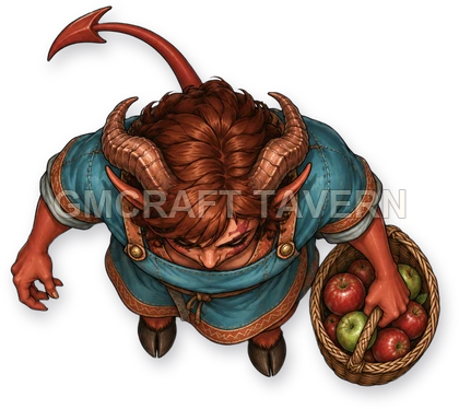 Horned Devils - Farmer - orchard grower top-down token preview