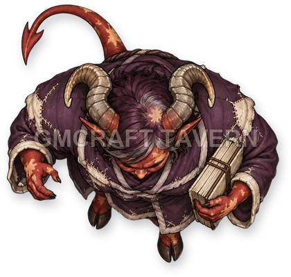 Horned Devils - Outcast - exiled scholar top-down token preview