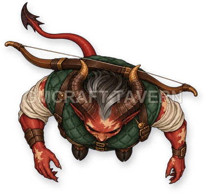 Horned Devils - Fighter - longbow sentry top-down token preview