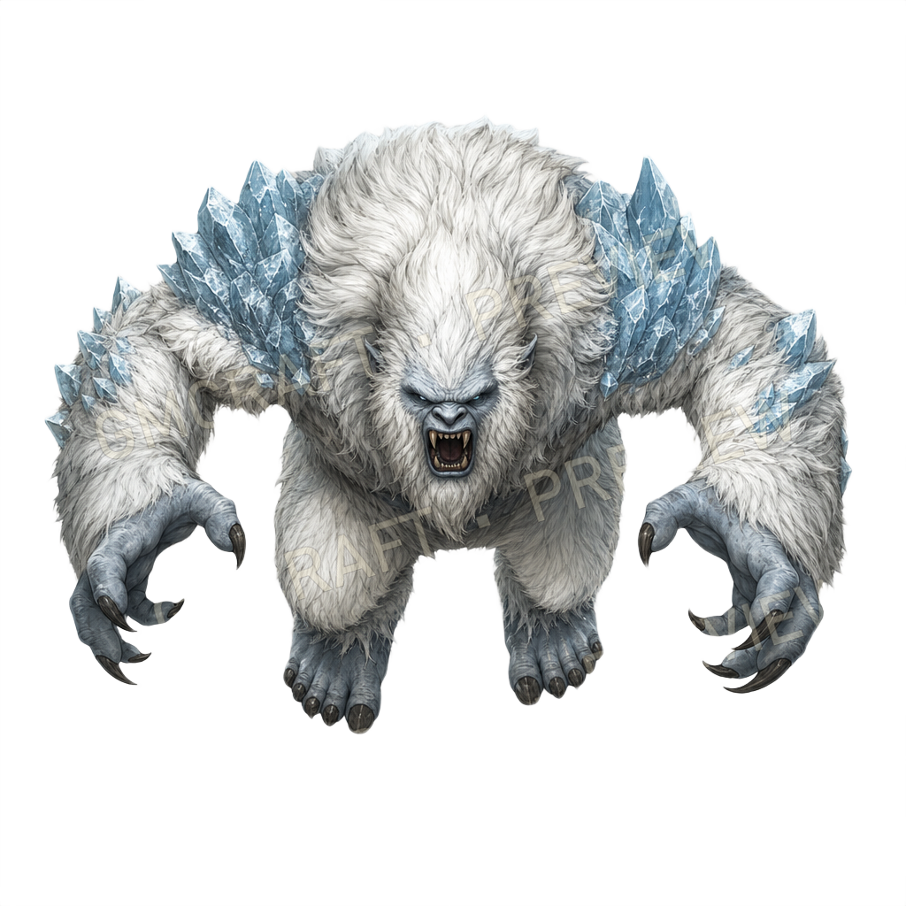 Monstre des glaces 03 Aperçu du token vu du dessus : pillard yéti