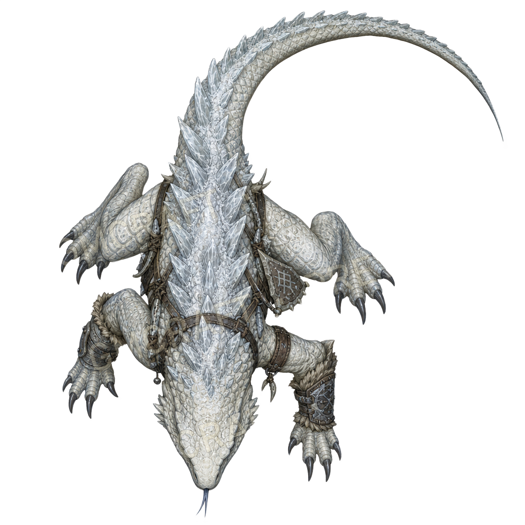 Monstre des glaces 07 Aperçu du token vu du dessus : chasseur lézard de blizzard