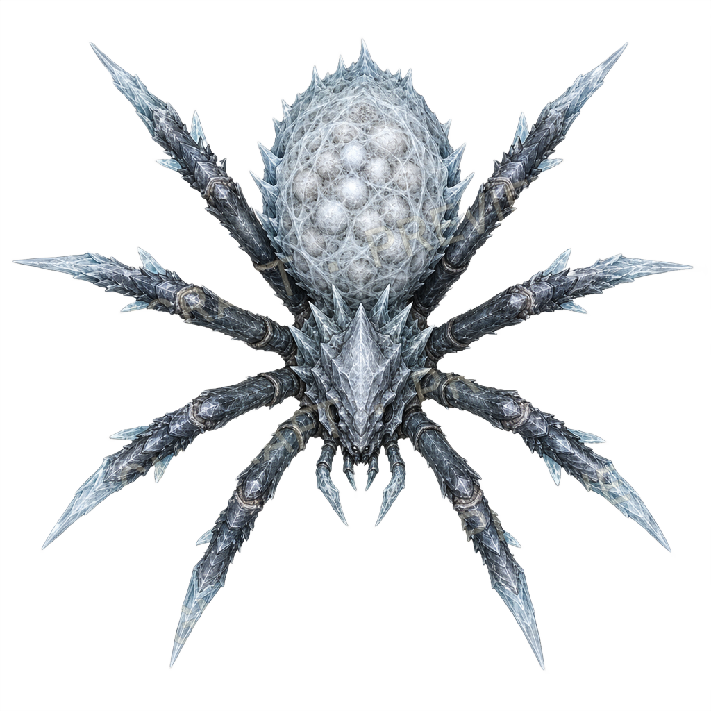 Monstre des glaces 12 Aperçu du token vu du dessus : araignée du givre matriarche