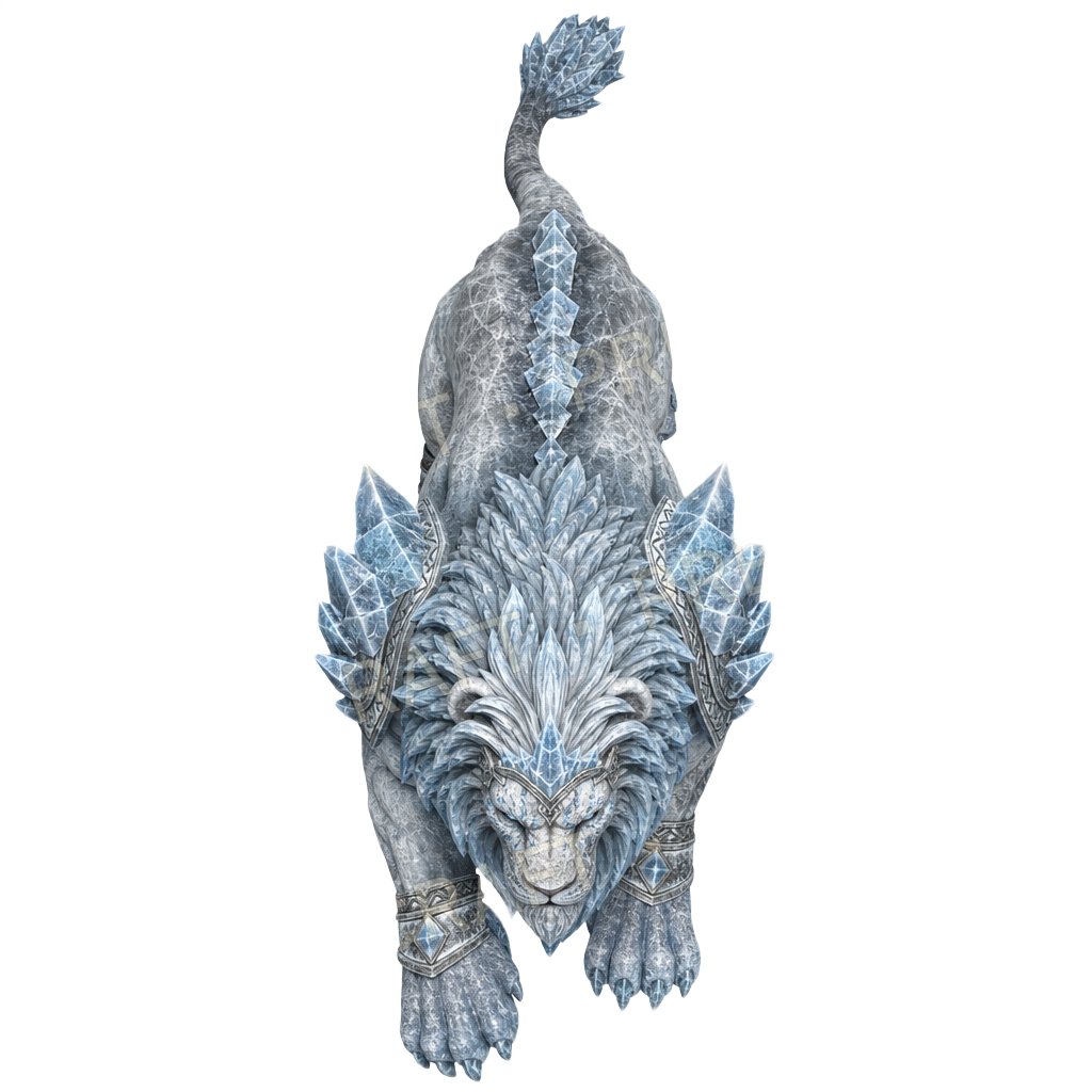 Monstre de glace 26 Colosse lion des neiges, aperçu de token vu du dessus