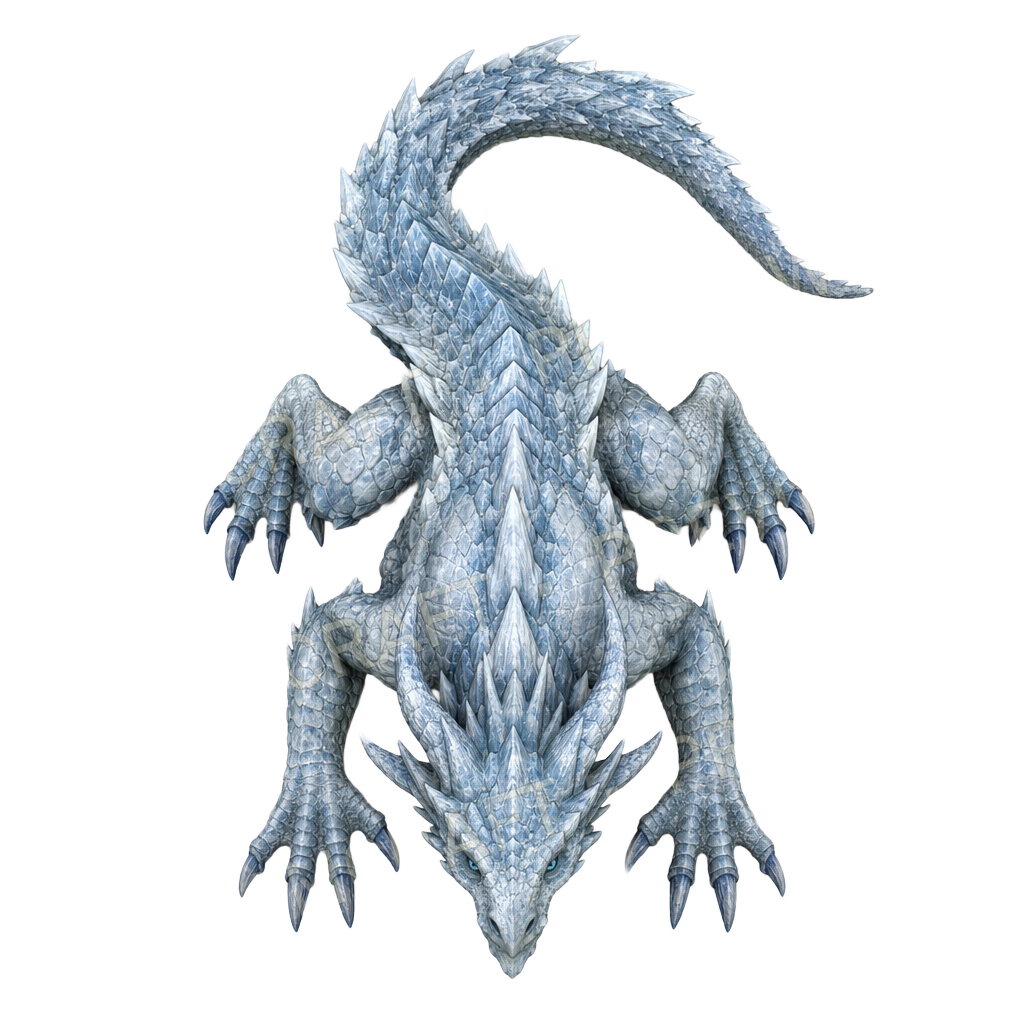 Monstre de glace 28 Basilic hivernal, aperçu de token vu du dessus