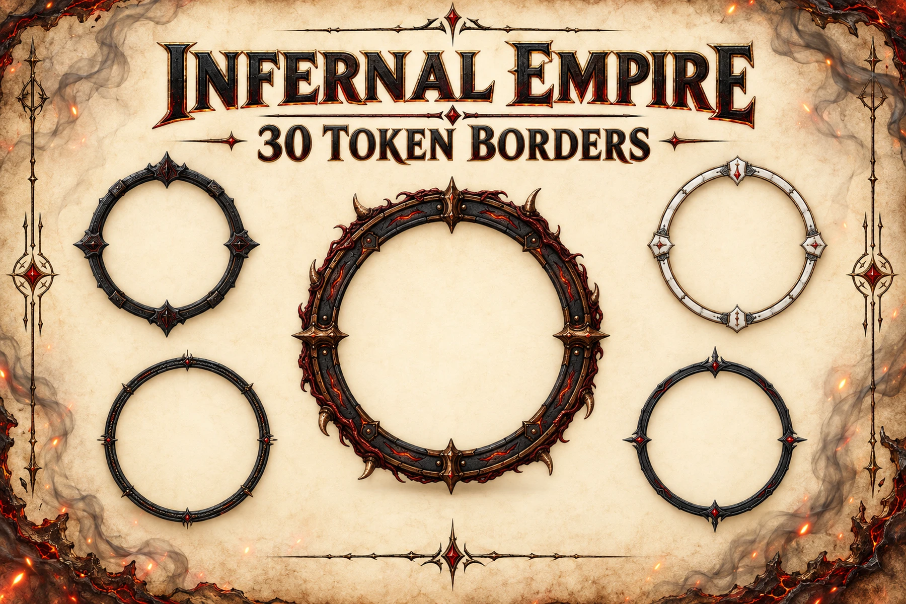 30 Infernal Empire Token Borders