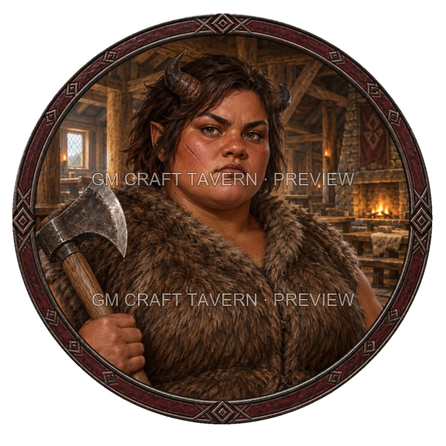 Aperçu du token vu du dessus de Grom Stonebrook - Barbare