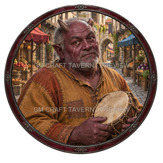 Aperçu du token vu du dessus de Morga Stonebrook - Barde