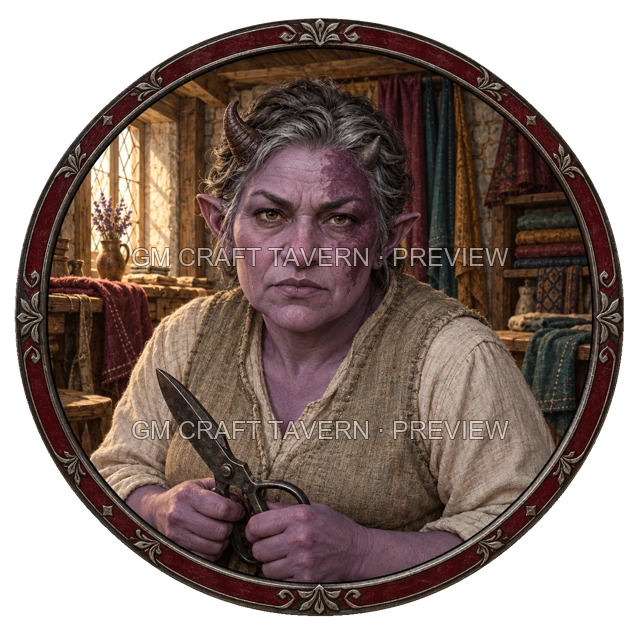 Durg Oakbend - aperçu de token d’artisan vu du dessus