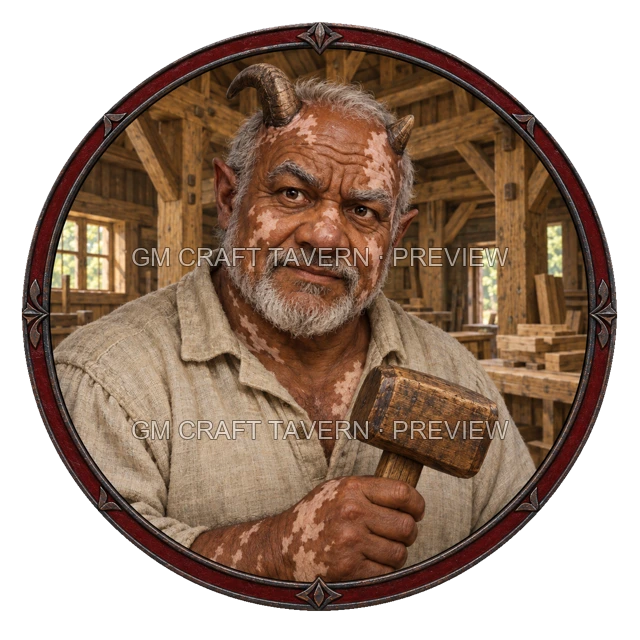 Morga Oakbend - aperçu de token d’artisan vu du dessus
