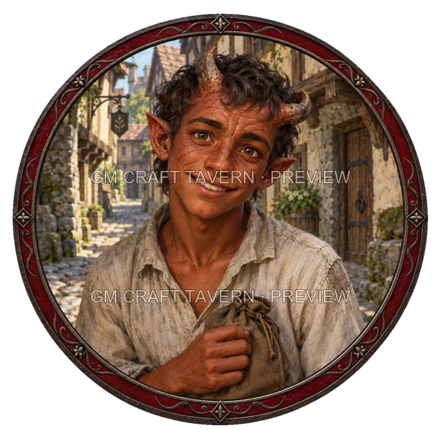 Varka Deepgrove - aperçu de token de villageois vu du dessus
