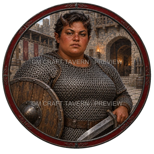 Grom Redcliff - aperçu de token de combattant vu du dessus
