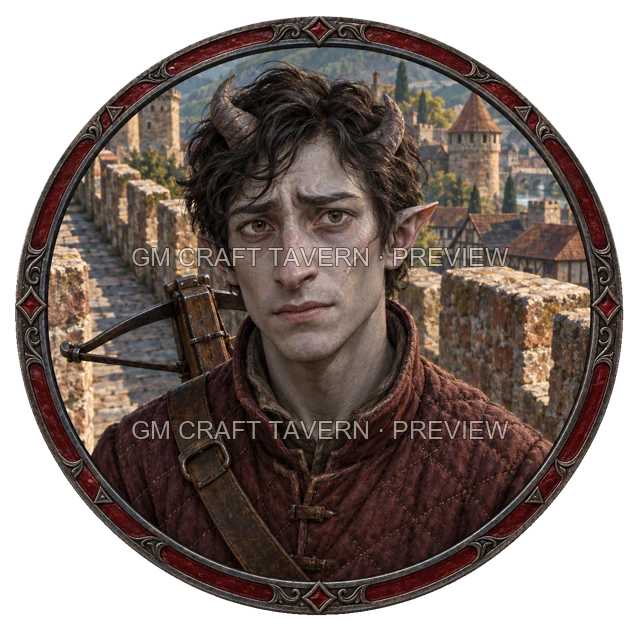 Besha Redcliff - aperçu de token de combattant vu du dessus