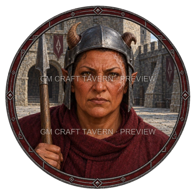 Durg Redcliff - aperçu de token de combattant vu du dessus