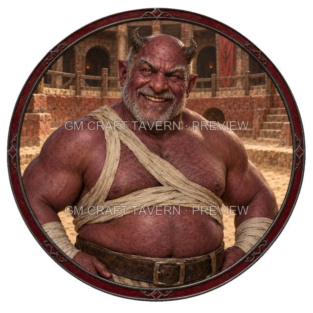 Morga Redcliff - aperçu de token de combattant vu du dessus