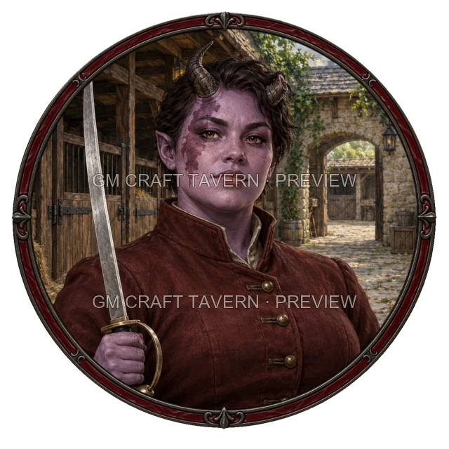 Grom Clearwell - aperçu de token de combattant vu du dessus