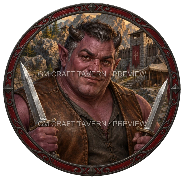 Durg Clearwell - aperçu de token de combattant vu du dessus