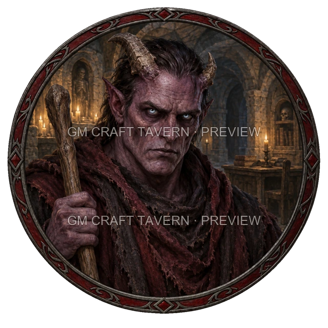 Aperçu de token de mage mort-vivant vu du dessus