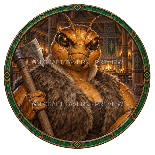 Aperçu du token vu du dessus de Grom Stonebrook - Barbare
