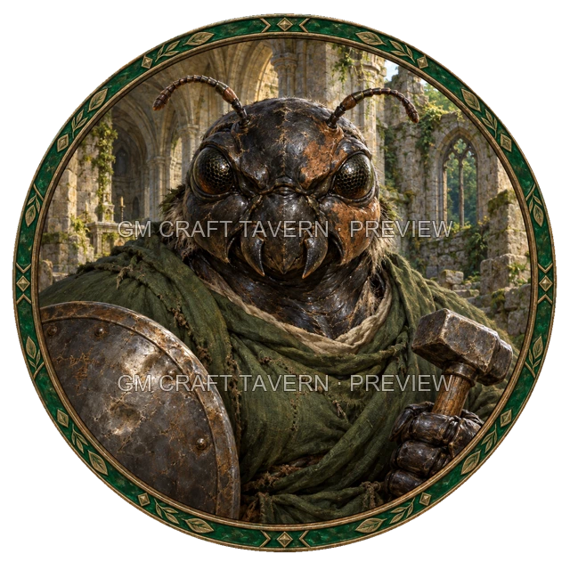 Aperçu du token vu du dessus de Grom Mossridge - Paladin