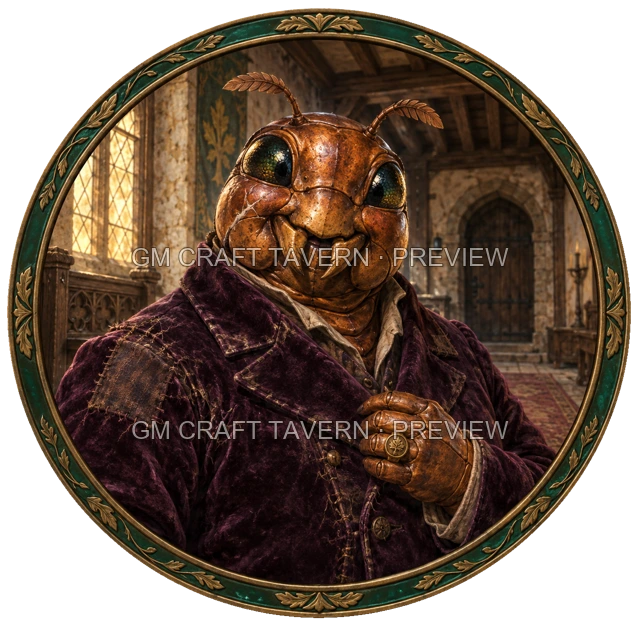 Varka Oakbend - aperçu de token de noble vu du dessus