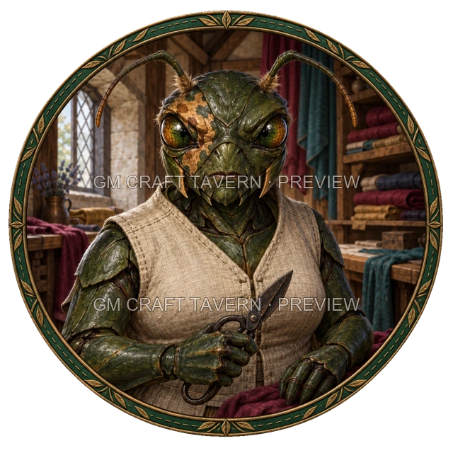 Durg Oakbend - aperçu de token d’artisan vu du dessus