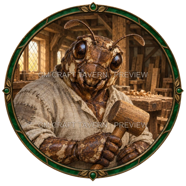 Morga Oakbend - aperçu de token d’artisan vu du dessus
