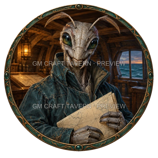 Varka Hillward - aperçu de token de marin vu du dessus