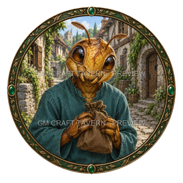 Varka Deepgrove - aperçu de token de villageois vu du dessus