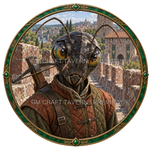 Besha Redcliff - aperçu de token de combattant vu du dessus