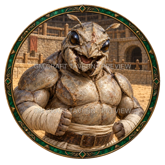 Morga Redcliff - aperçu de token de combattant vu du dessus