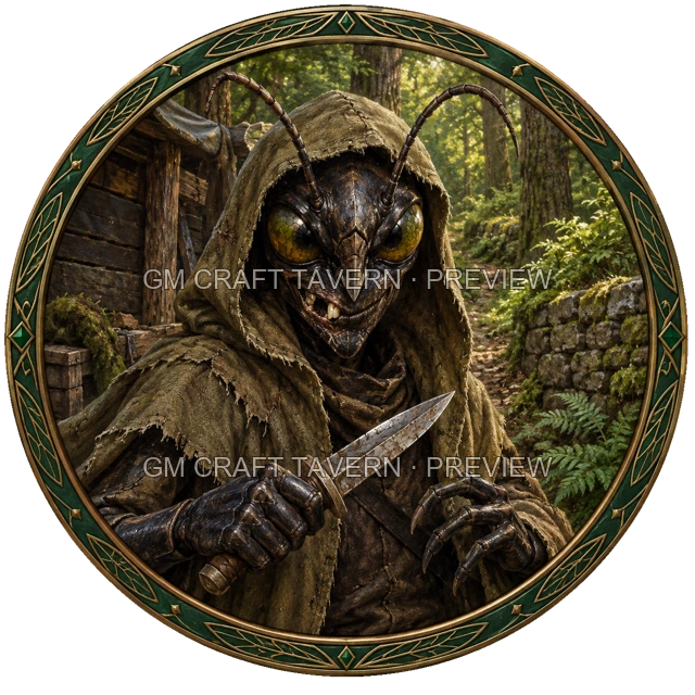 Aperçu de token de brigand de grand chemin vu du dessus