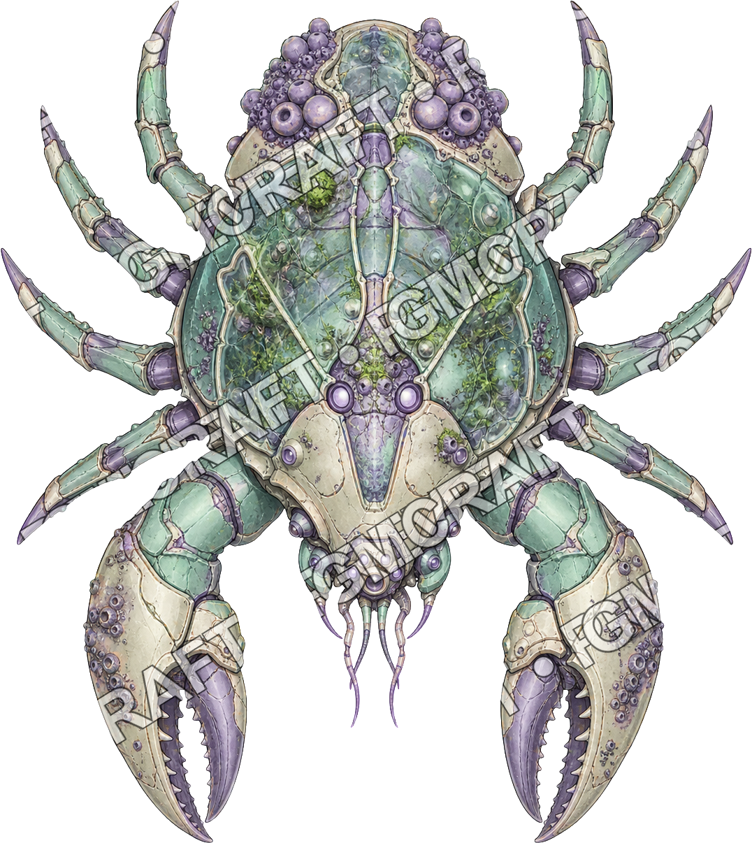 Aperçu du token vu du dessus du crabe Glassmoss