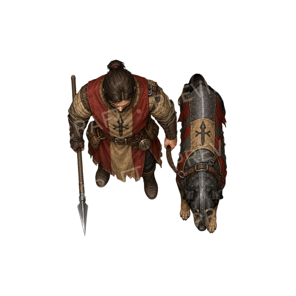 Ironpike Warhound Handler top-down token preview