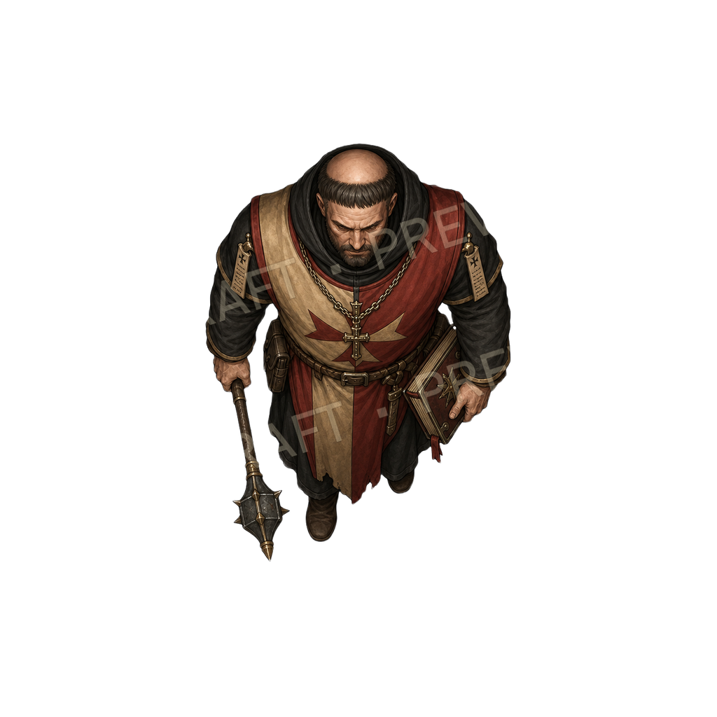 Ironpike Contract Chaplain top-down token preview