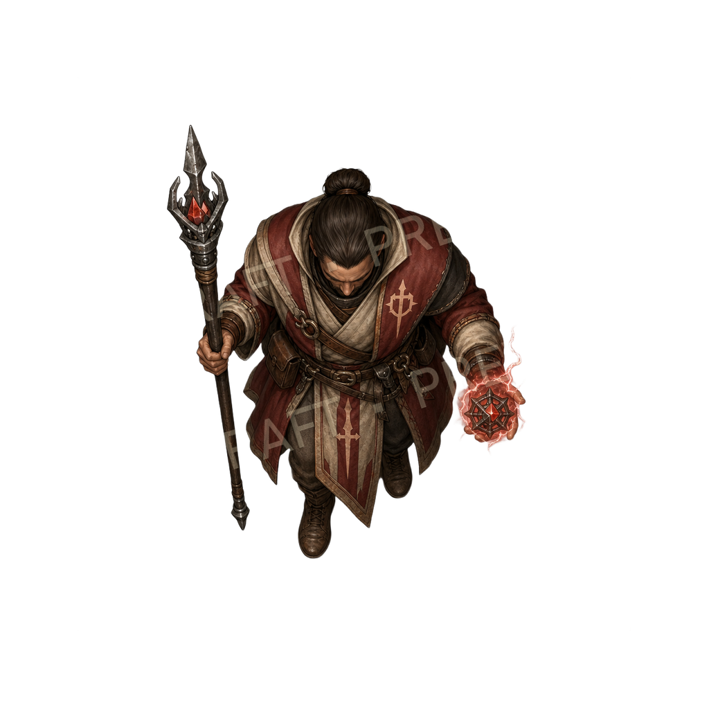 Ironpike Battle Mage top-down token preview