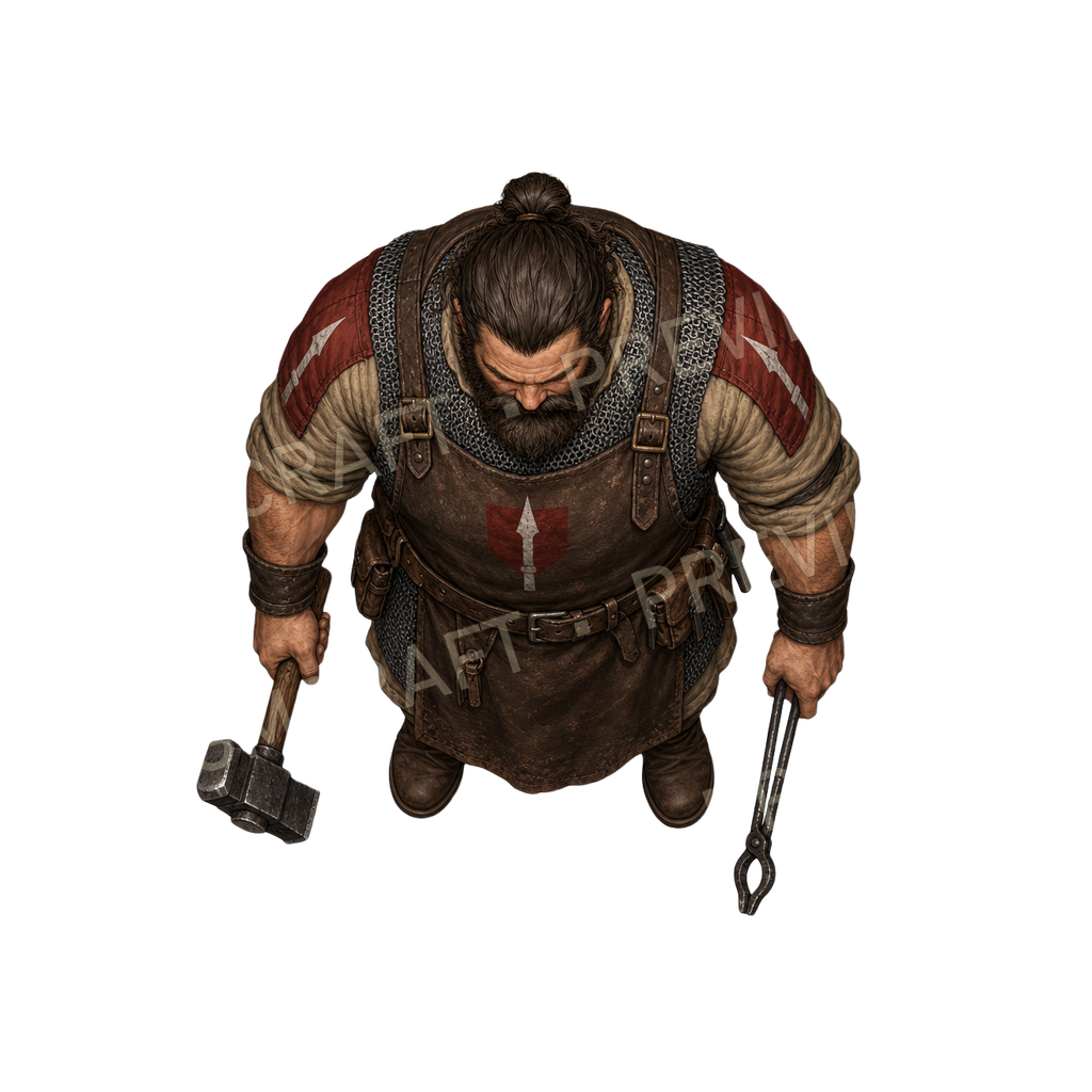 Ironpike Armorer Smith top-down token preview