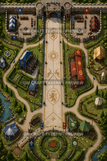 Heraldic Procession Gate battlemap preview
