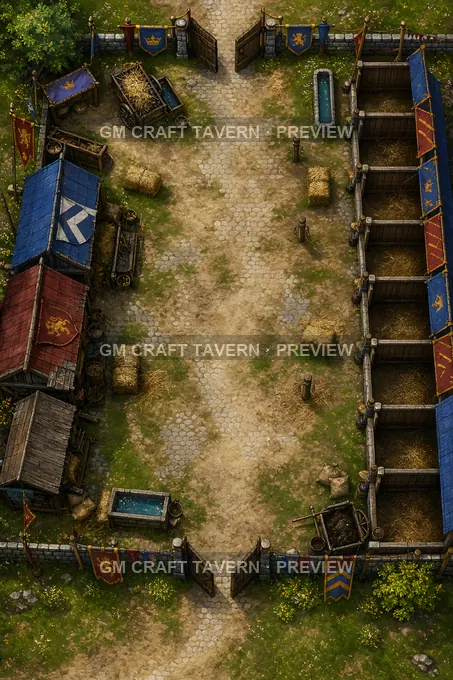 Tournament Stable Yard battlemap preview