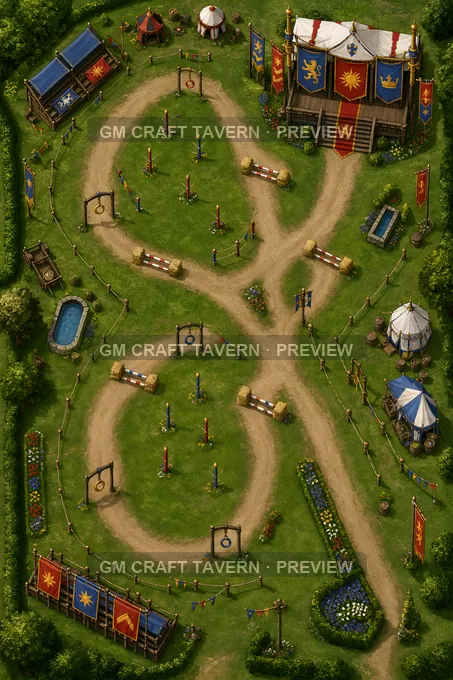 Mounted Skill Course battlemap preview