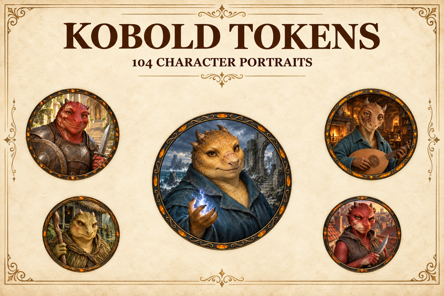 104 Kobold Character Tokens — Fantasy Portraits