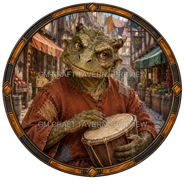 Morga Stonebrook - Bard top-down token preview