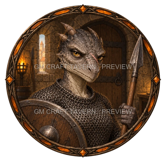 Grom Ashfield - Fighter top-down token preview