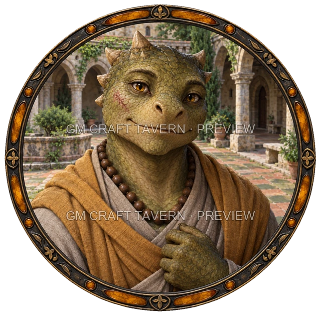 Besha Ashfield - Monk top-down token preview