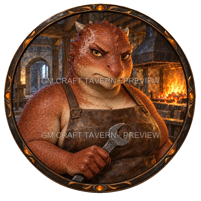Grom Birchhaven - Artificer top-down token preview