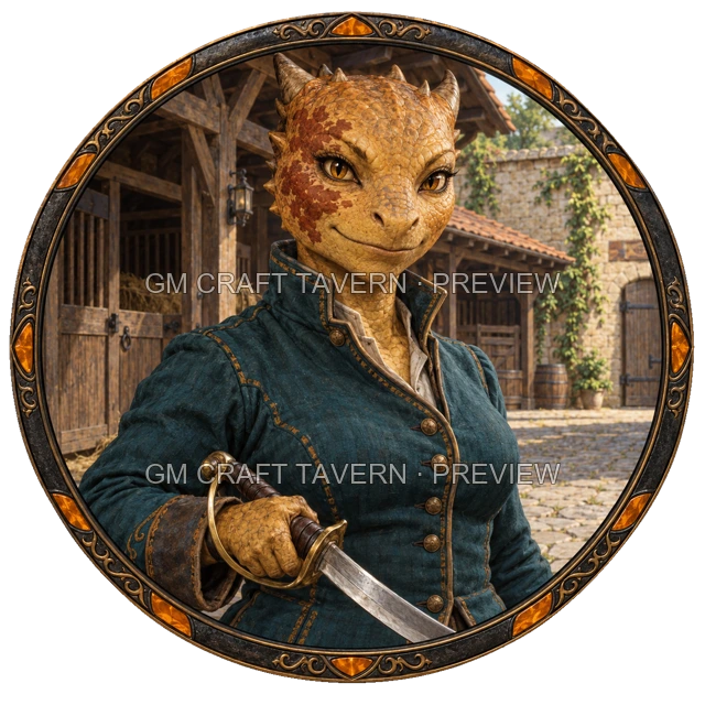 Grom Clearwell - Fighter top-down token preview