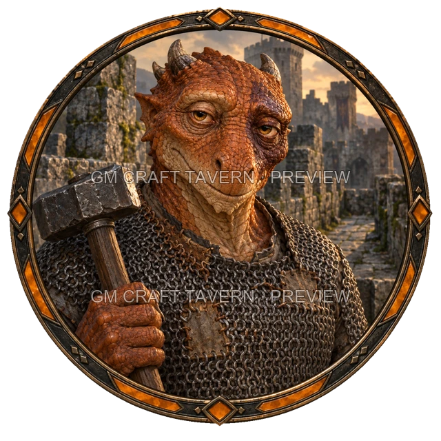 Morga Clearwell - Fighter top-down token preview