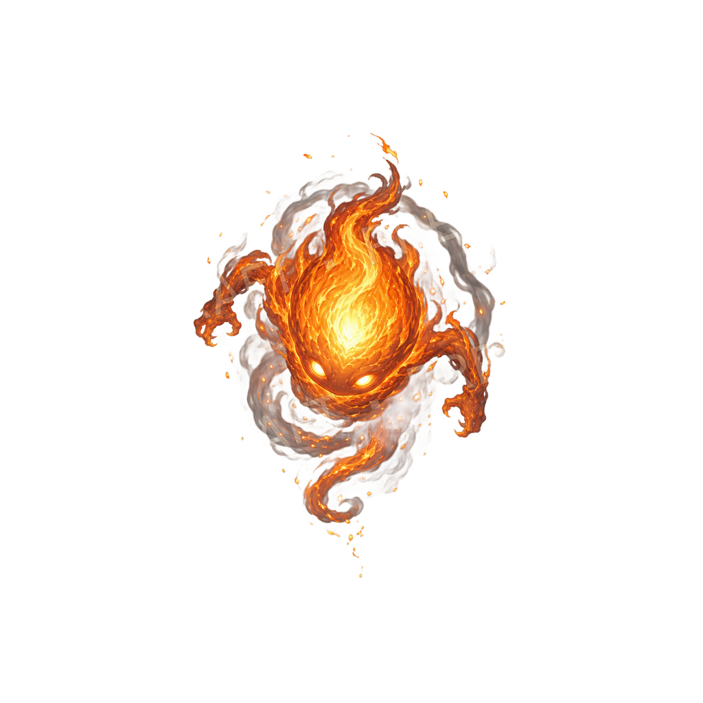 Bundle 30 05 Ember Wisp top-down token preview