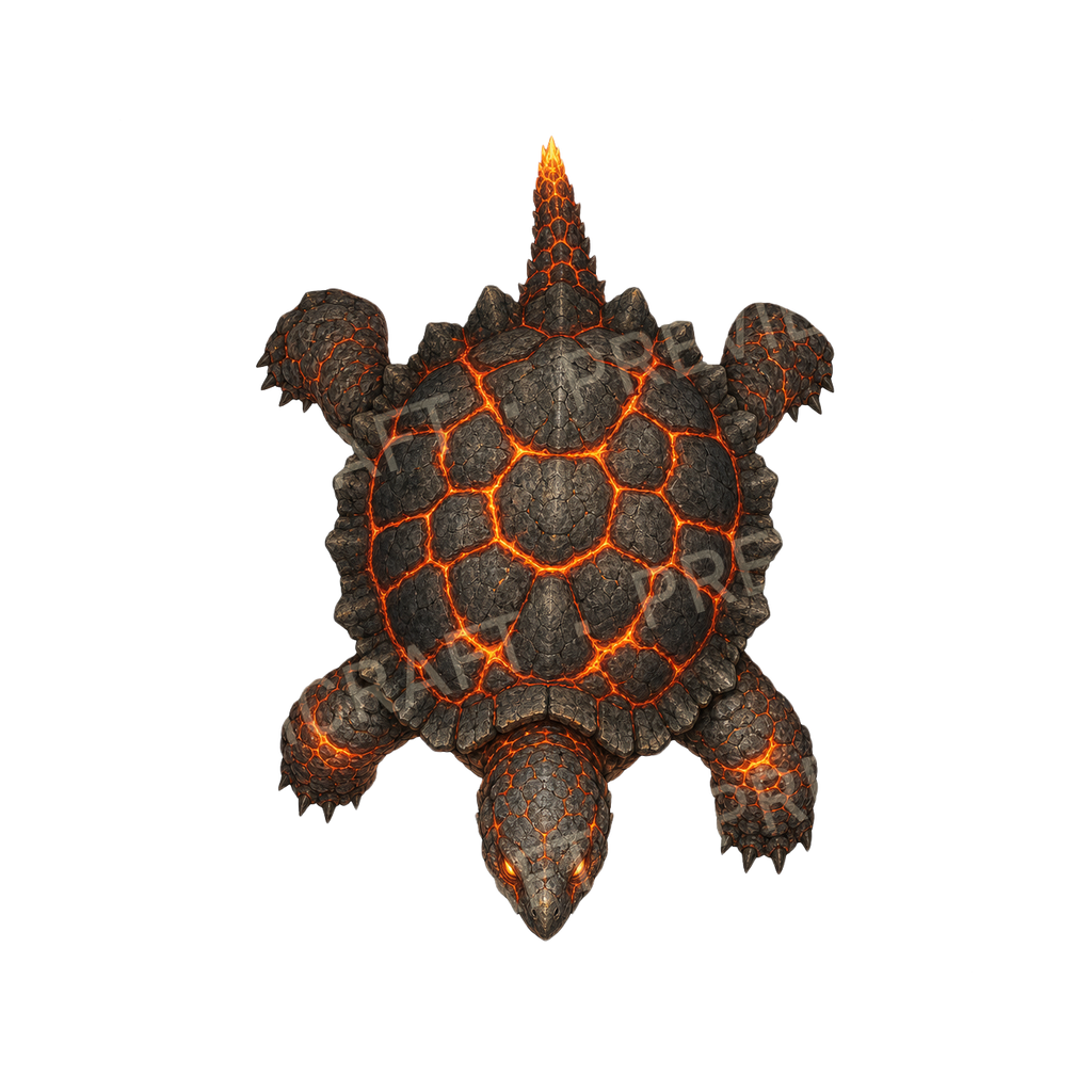 Bundle 30 06 Lava Turtle top-down token preview