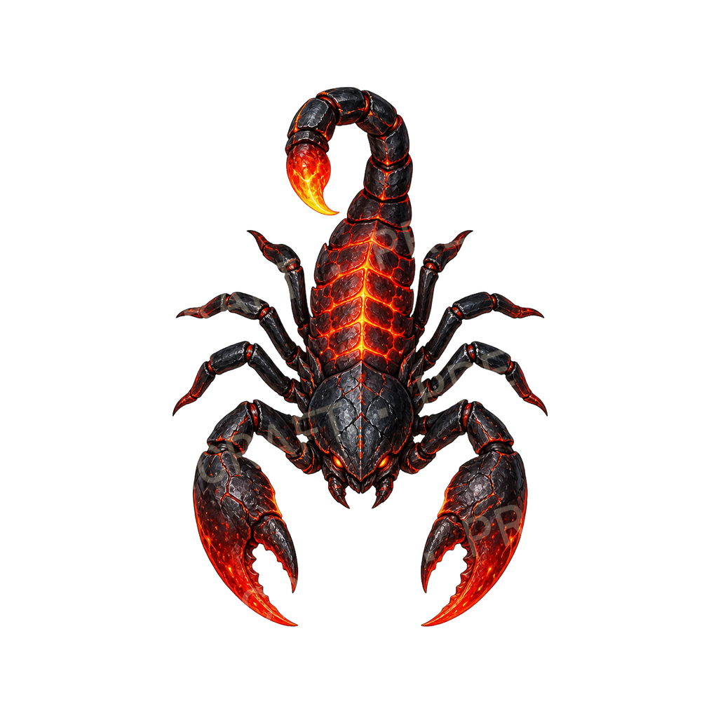 Bundle 30 09 Volcanic Scorpion top-down token preview